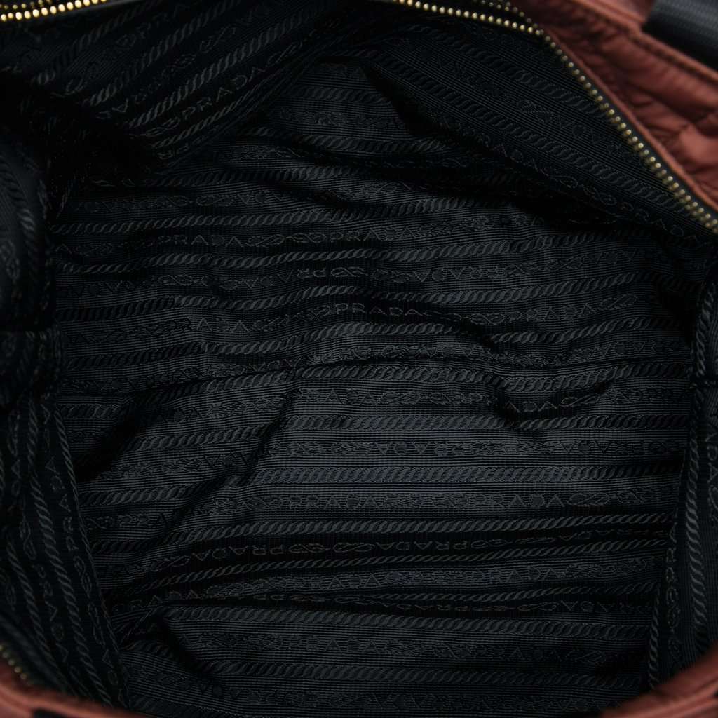 Prada Impuntu Tessuto Satchel Brown Very good condition - Model View