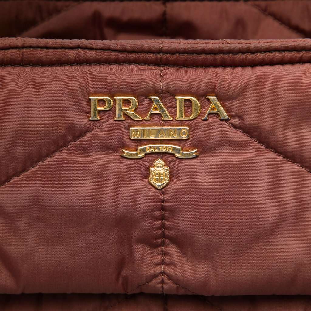 Prada Impuntu Tessuto Satchel Brown Very good condition - Box View