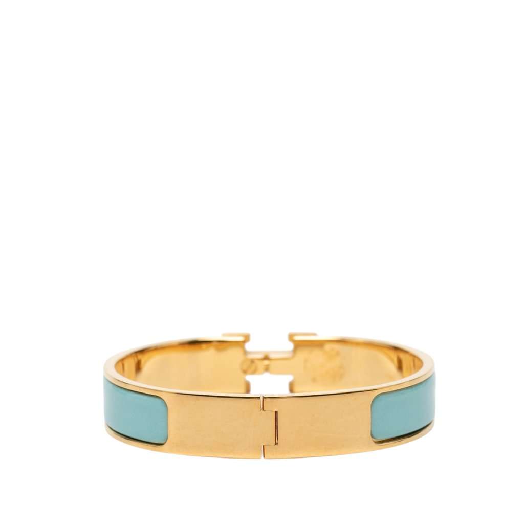 Hermès Narrow Enamel Clic H Bracelet PM Blue Very good condition - Inside View