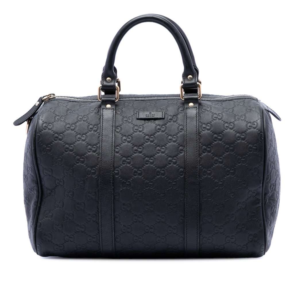 Gucci Medium Guccissima Joy Boston Bag Black Leather Very good condition - Front View