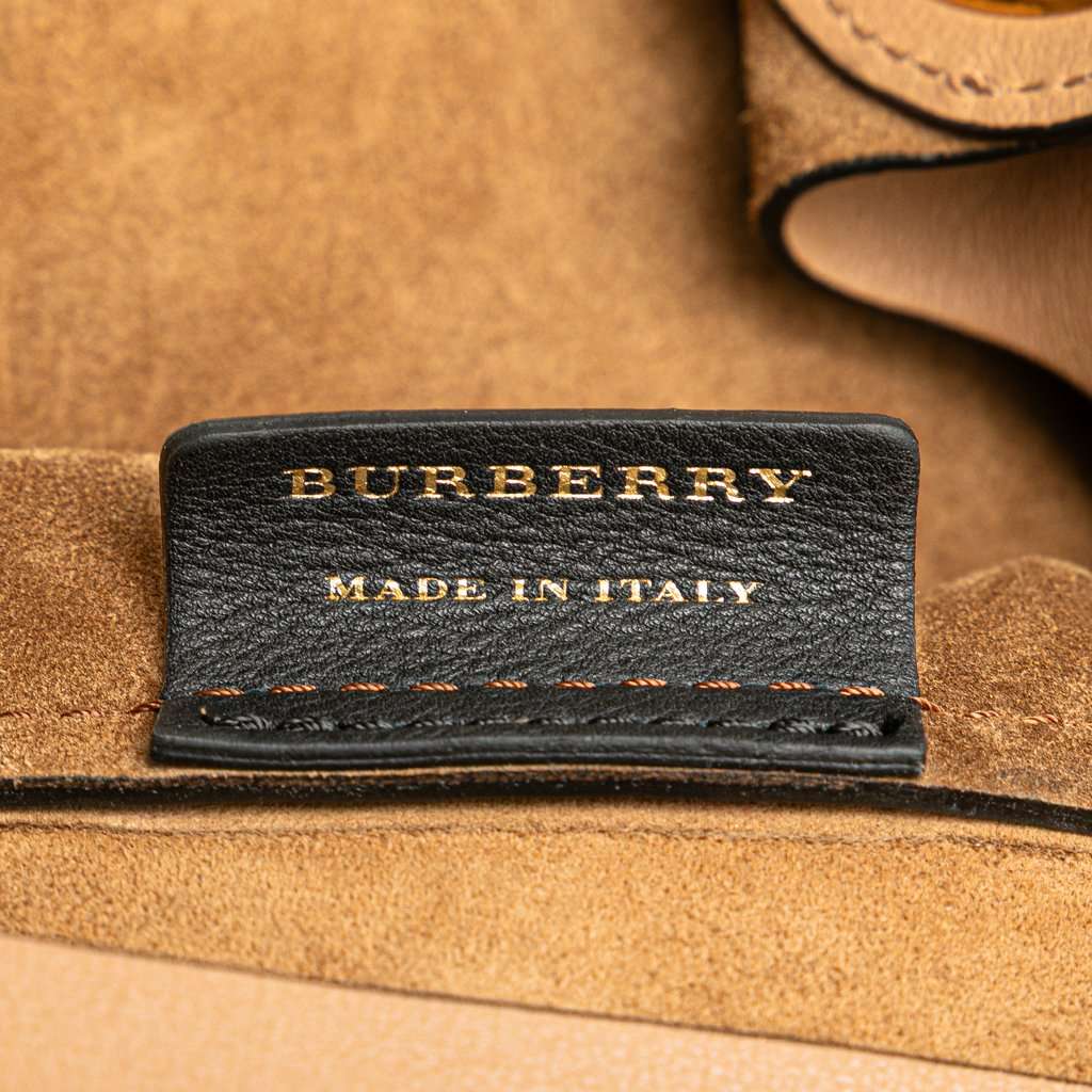 Burberry Bicolor Calfskin Grommet Hobo Brown Leather Very good - Box View