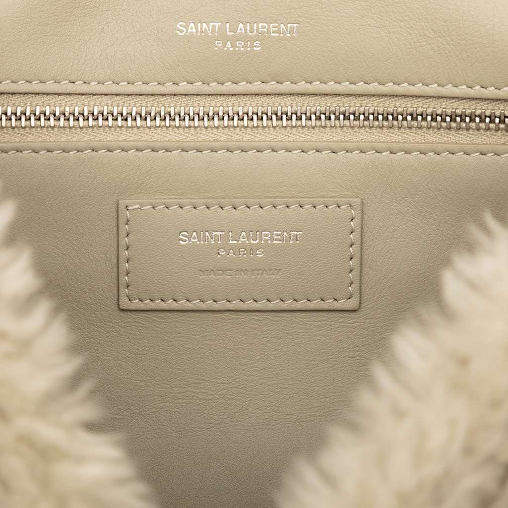 Saint Laurent Medium Shearling Niki Shoulder Bag Brown Very good condition - Box View