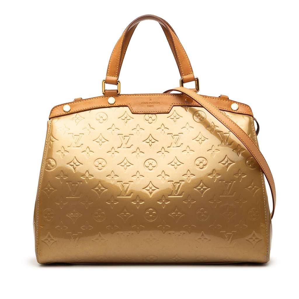 Louis Vuitton Monogram Vernis Brea MM Gold Leather Good condition - Front View