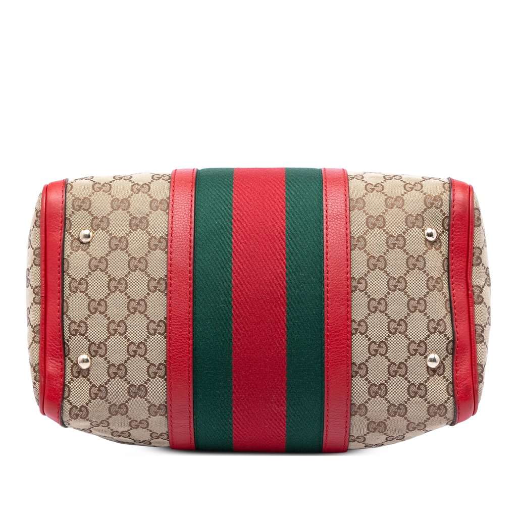 Gucci Medium GG Canvas Web Joy Boston Bag Beige Very good - Inside View