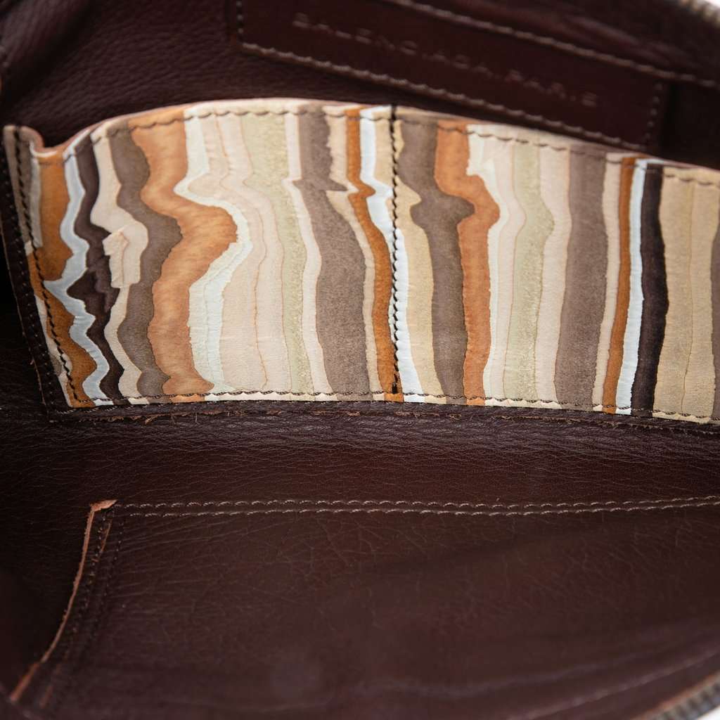Balenciaga Suede Striped Papier Clutch Beige Leather Very good condition - Model View