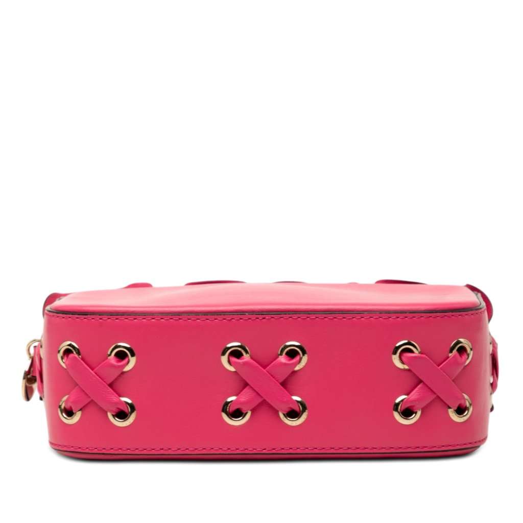 Valentino Leather Ruffle Trim Crossbody Pink Leather Very good condition - Inside View