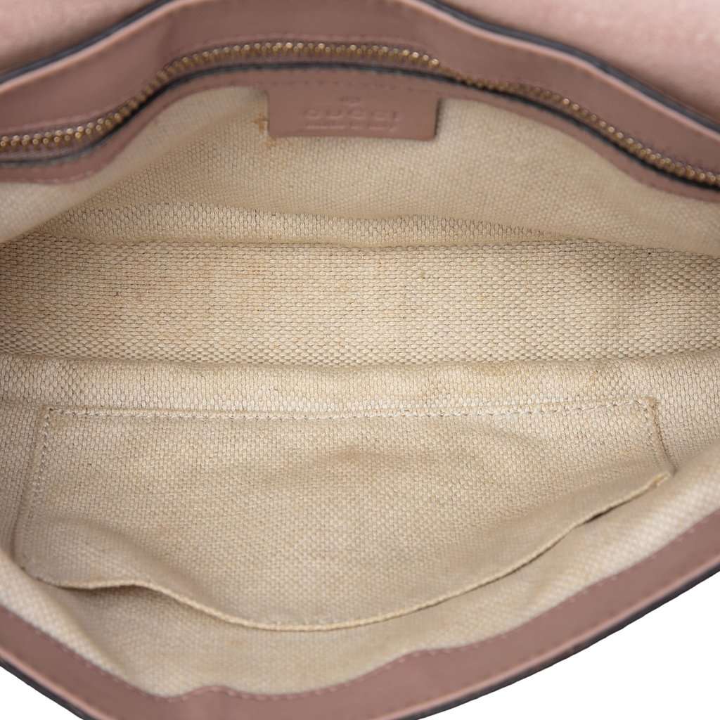 Gucci Medium Patent Soho Chain Flap Crossbody Brown Leather Very good - Model View
