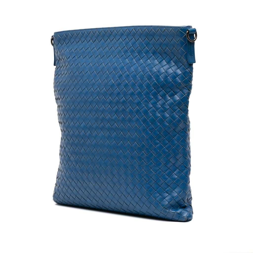 Bottega Veneta Nappa Intrecciato Crossbody Blue Leather Very good - Back View