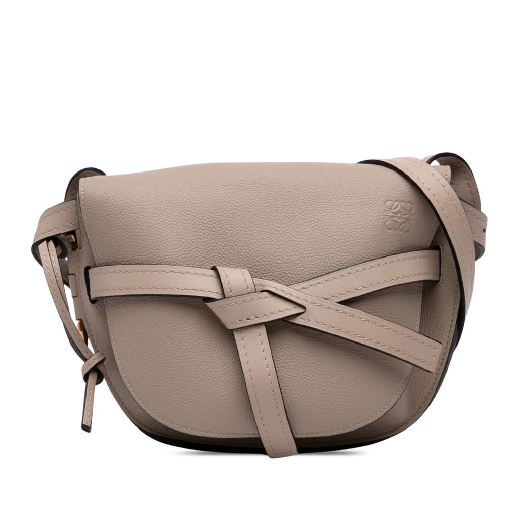 LOEWE Small Leather Gate Crossbody Beige Leather Very good - Front View
