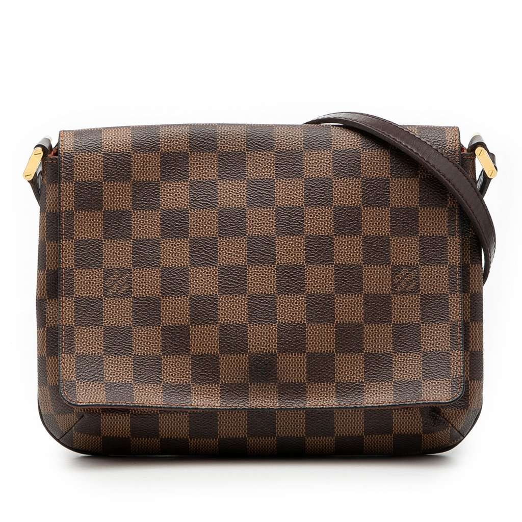 Louis Vuitton Damier Ebene Musette Tango Long Strap Brown Very good - Front View