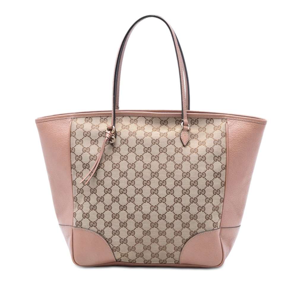 Gucci GG Canvas and Leather Bree Tote Beige Very good - Front View