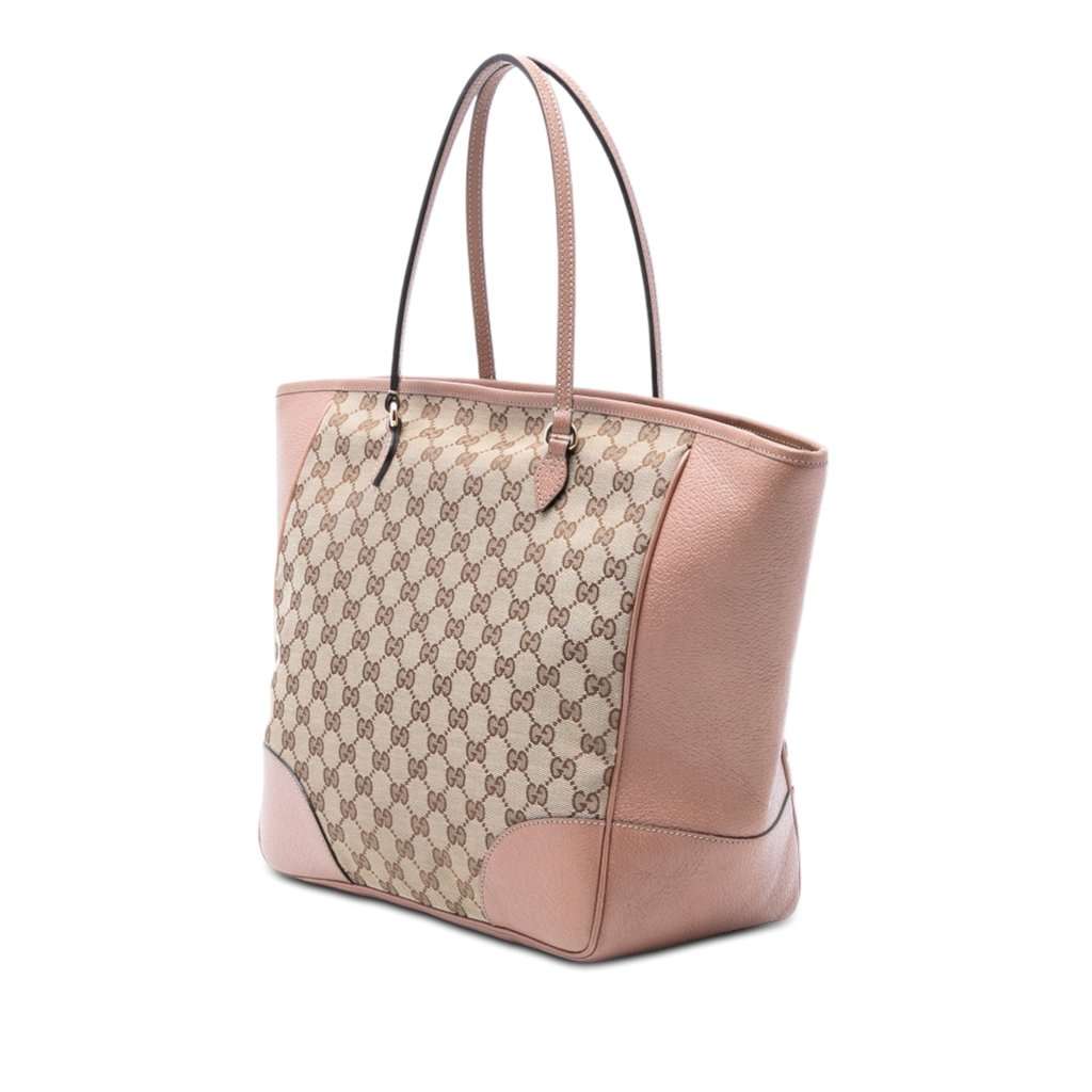 Gucci GG Canvas and Leather Bree Tote Beige Very good - Back View
