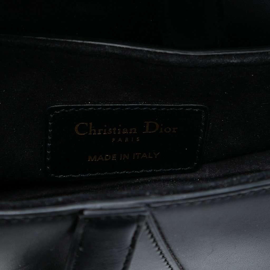 Dior Mini Smooth Calfskin Saddle Bag Black Leather Very good condition - Box View
