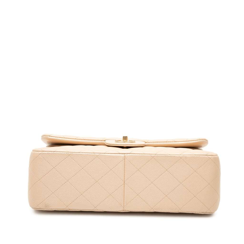 Chanel Jumbo Classic Caviar Double Flap Beige Leather Very good condition - Inside View