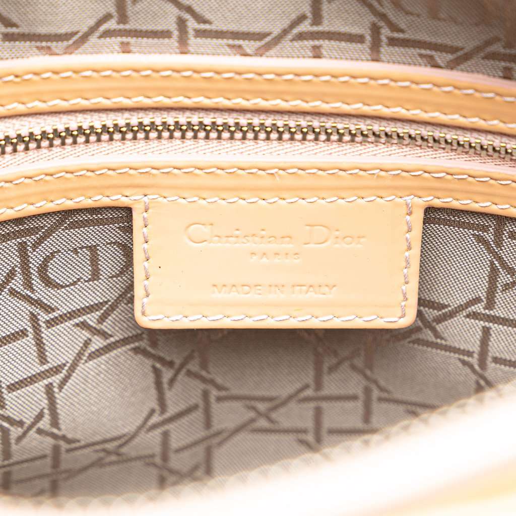 Dior Large Patent Cannage Lady Dior Beige Leather Very good - Box View