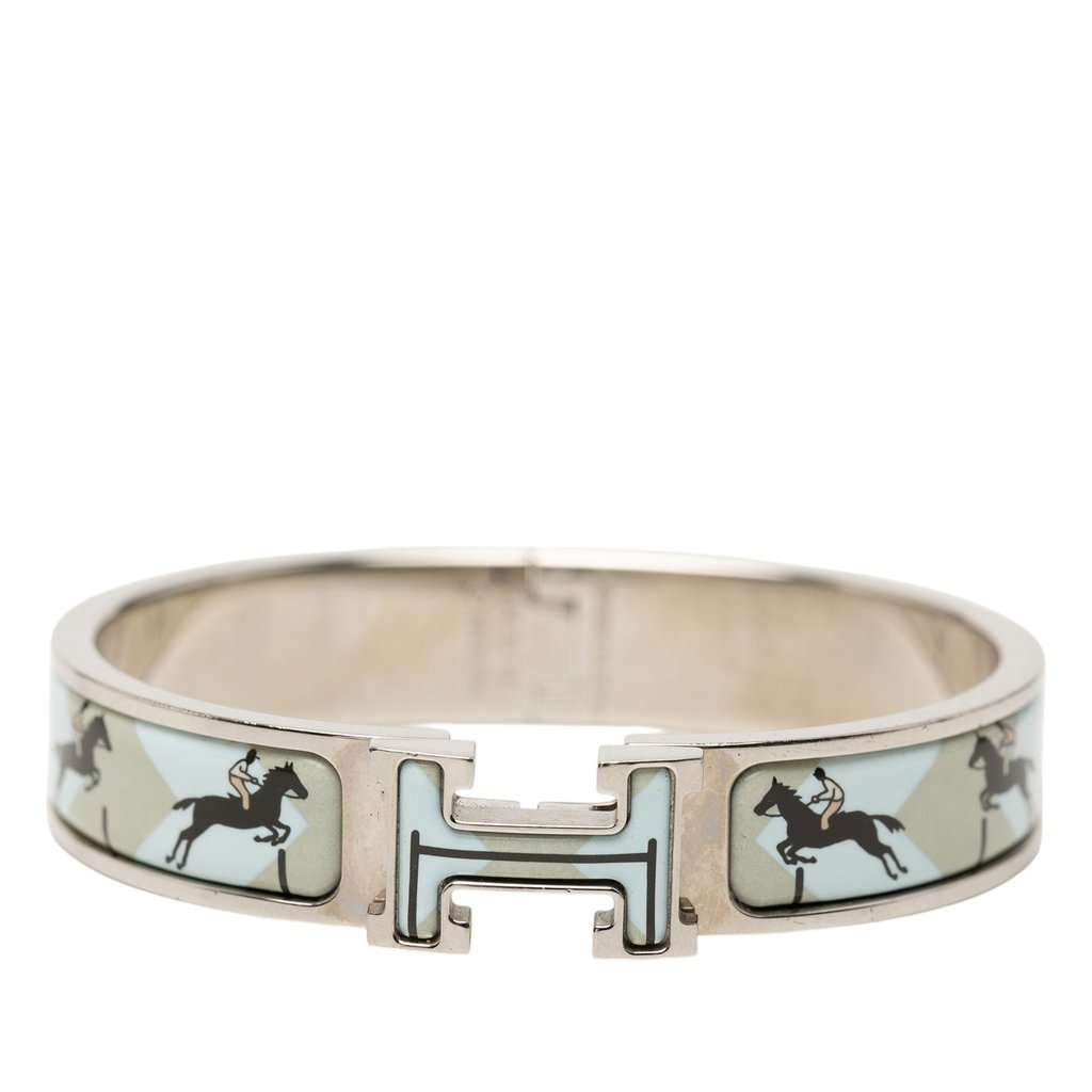 Hermès Narrow Enamel  Les Allures Clic H Bracelet PM Blue Very good condition - Front View