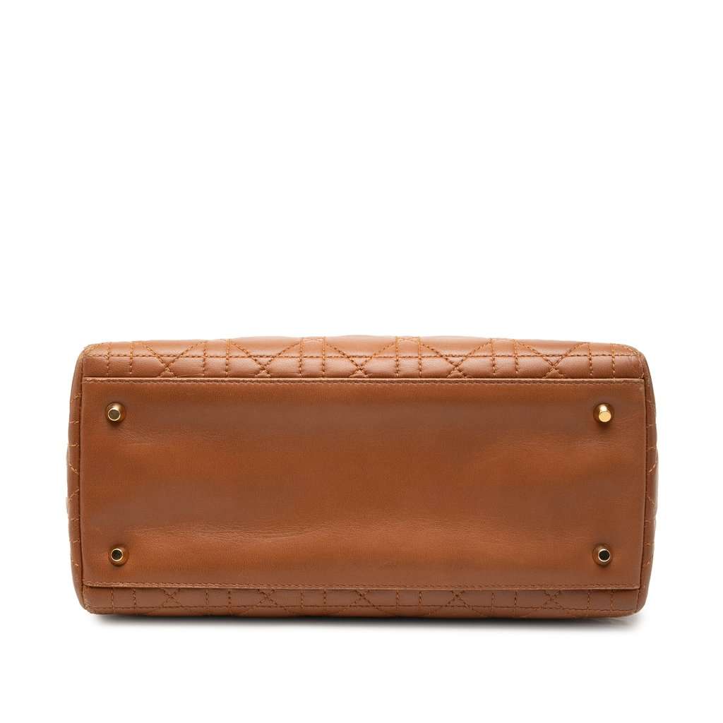Dior Medium Lambskin Cannage Lady Dior Brown Leather Very good - Inside View