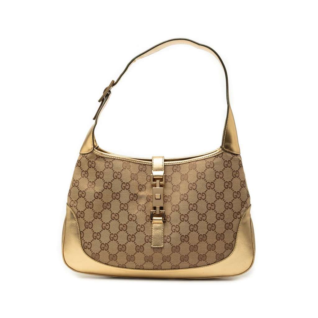 Gucci GG Canvas Jackie Shoulder Bag Beige Very good - Front View
