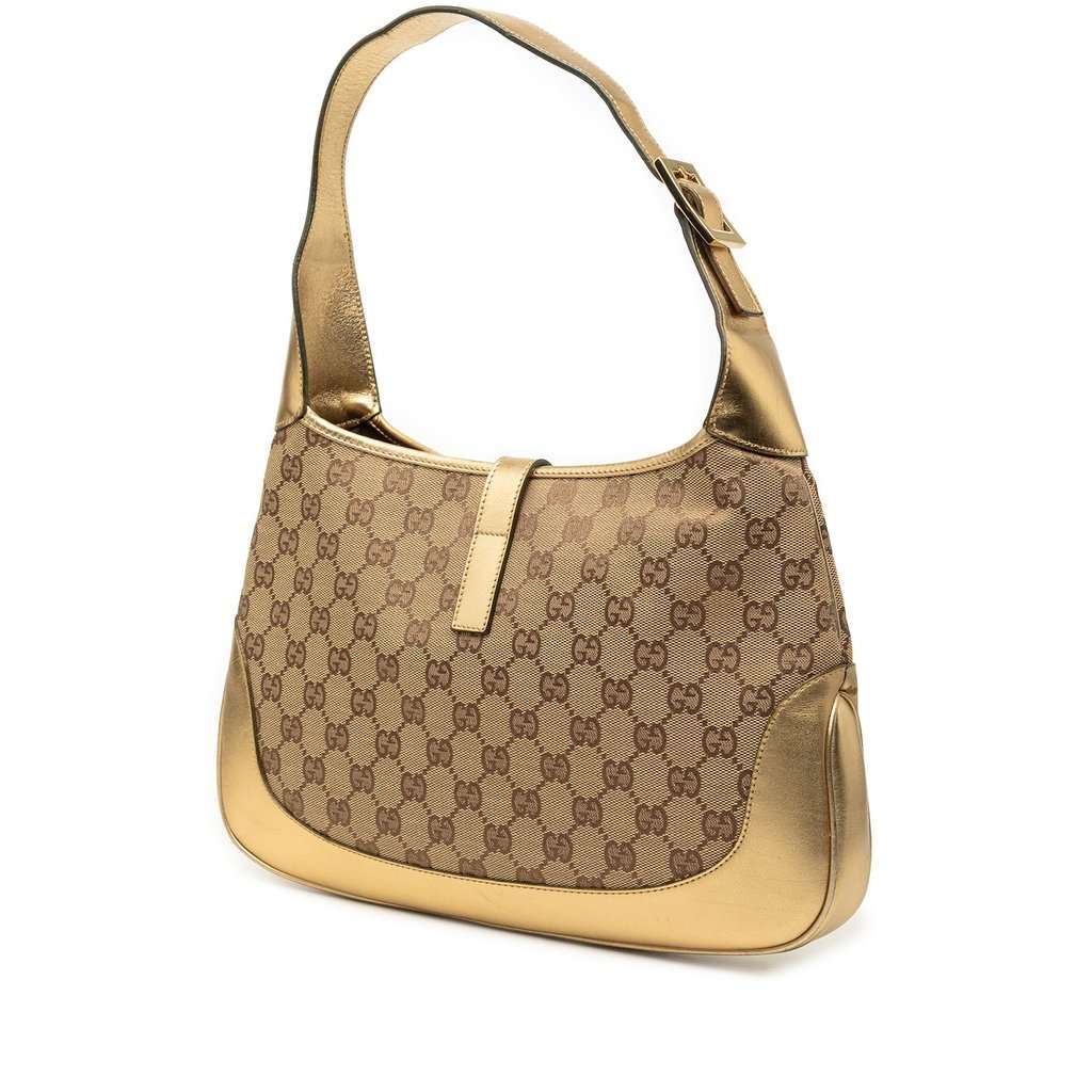 Gucci GG Canvas Jackie Shoulder Bag Beige Very good - Back View