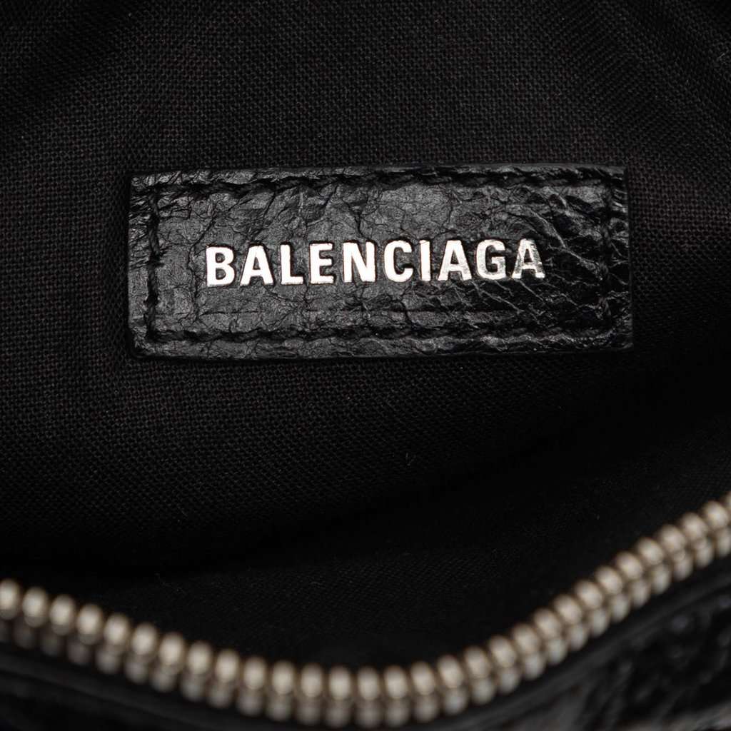 Balenciaga Lambskin Motocross Le Cagole Messenger Bag Black Leather Very good - Box View