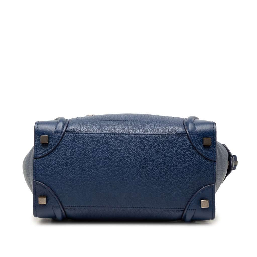 Celine Mini Leather Luggage Tote Blue Leather Very good condition - Inside View