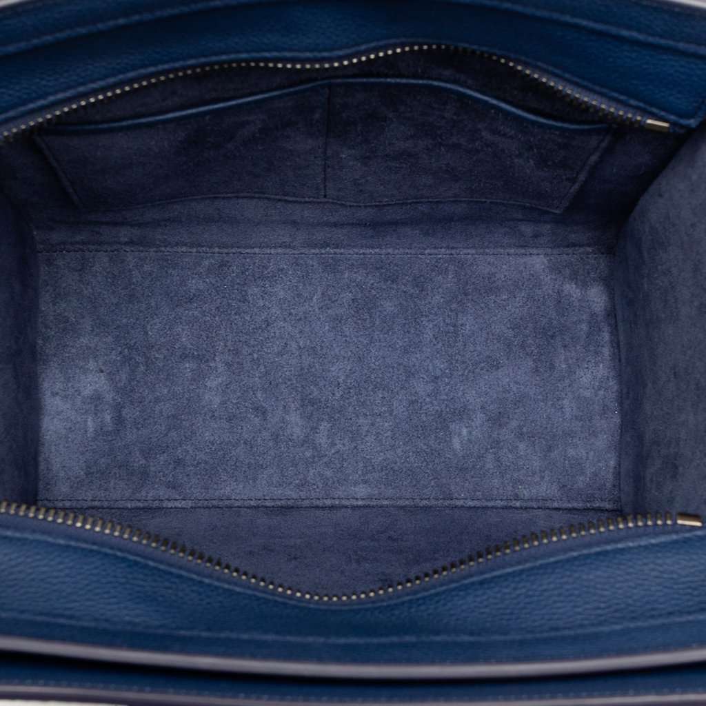 Celine Mini Leather Luggage Tote Blue Leather Very good condition - Model View