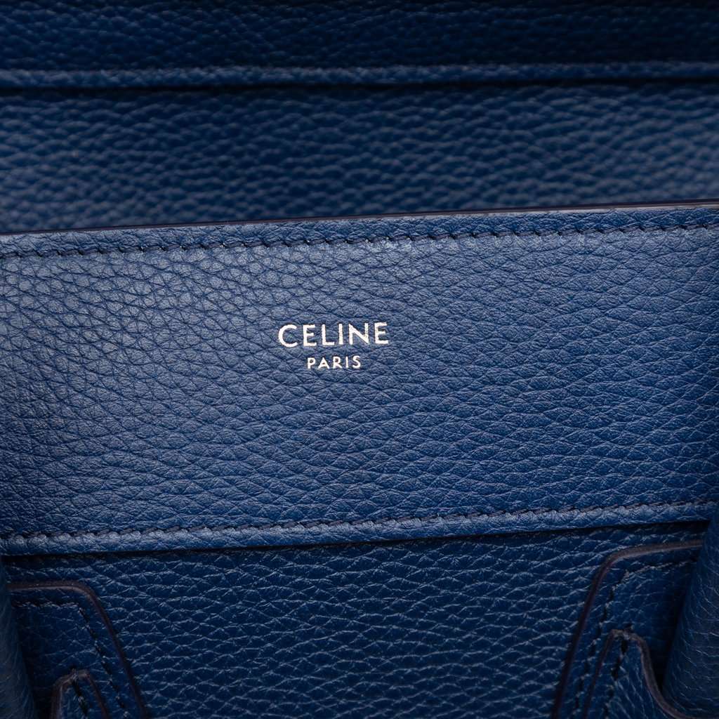 Celine Mini Leather Luggage Tote Blue Leather Very good condition - Box View