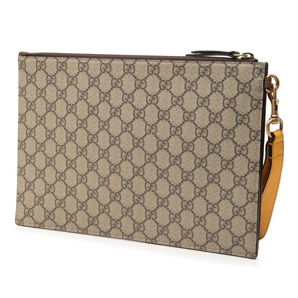 Gucci GG Supreme Neo Vintage Clutch Beige Very good - Back View