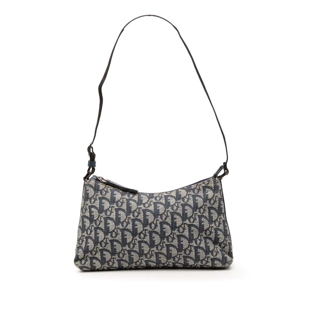 Dior Oblique Canvas Shoulder Bag Blue Very good condition - Front View