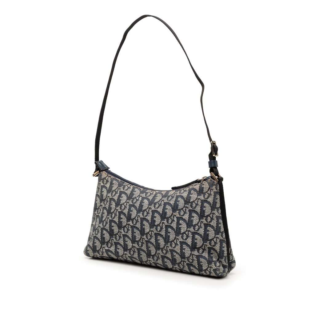 Dior Oblique Canvas Shoulder Bag Blue Very good condition - Back View