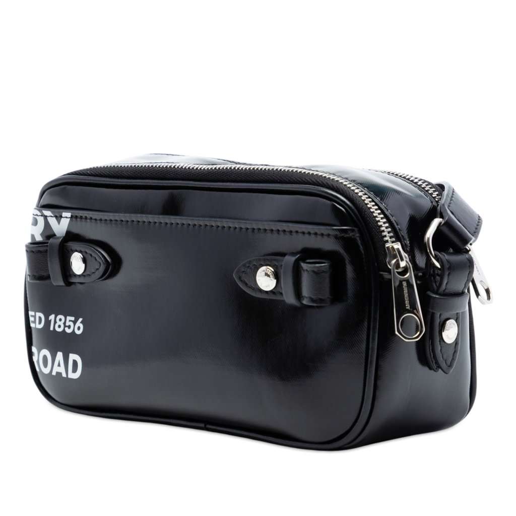 Burberry Coated Canvas Horseferry Camera Bag Black Very good condition - Back View