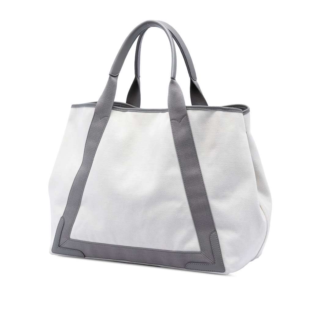 Balenciaga Canvas Navy Cabas Tote M White Very good condition - Back View