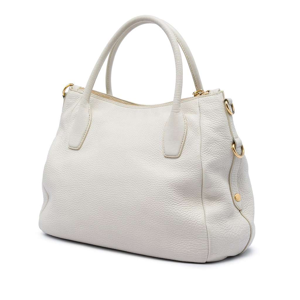 Prada Vitello Daino Zip Top Convertible Tote MultiColor Leather Very good - Back View