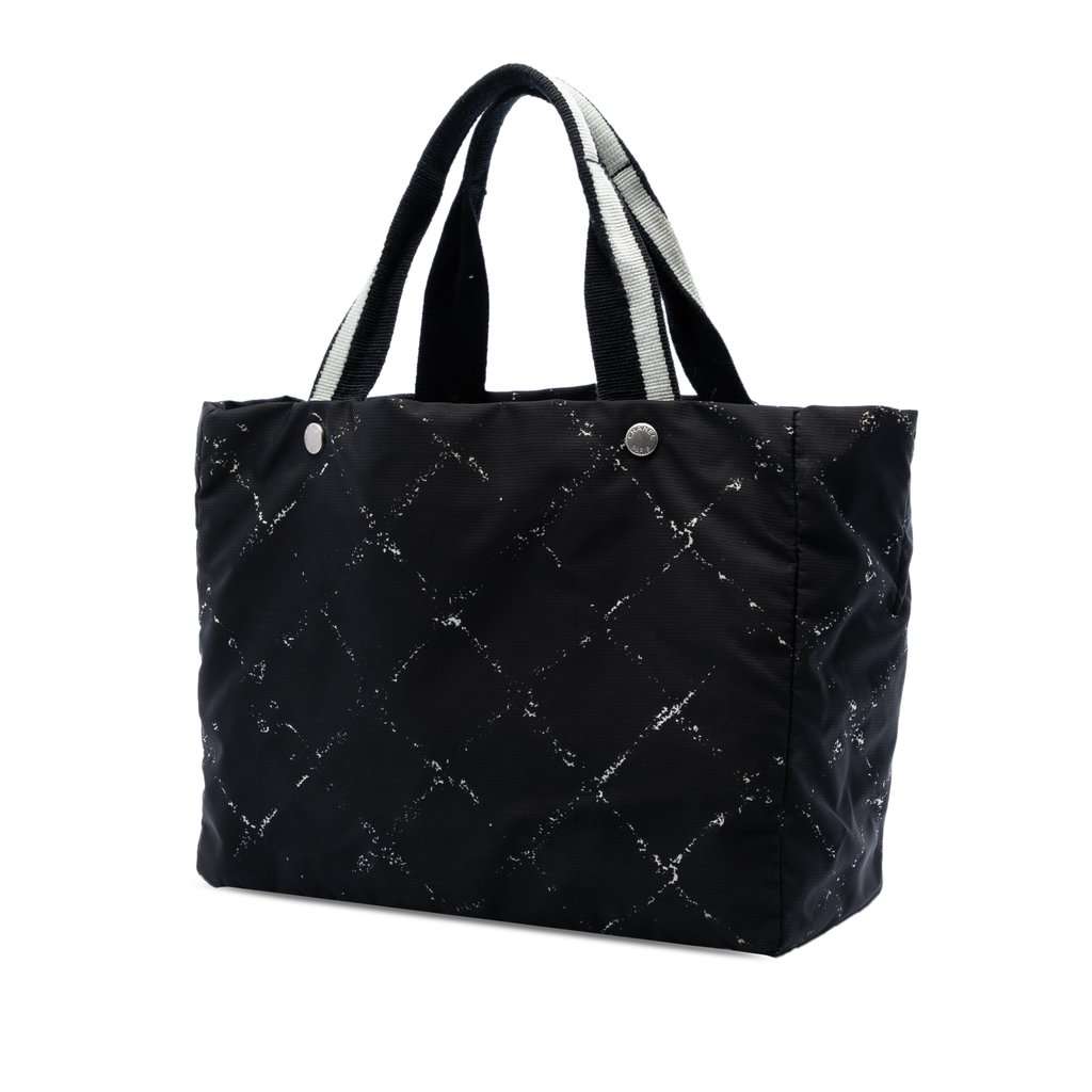 Chanel Old Travel Line Nylon Tote Black Very good condition - Back View