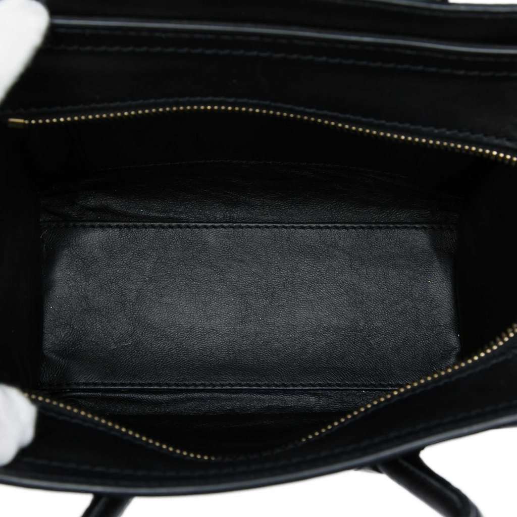 Celine Nano Bicolor Canvas and Leather Luggage Tote White Very good - Model View