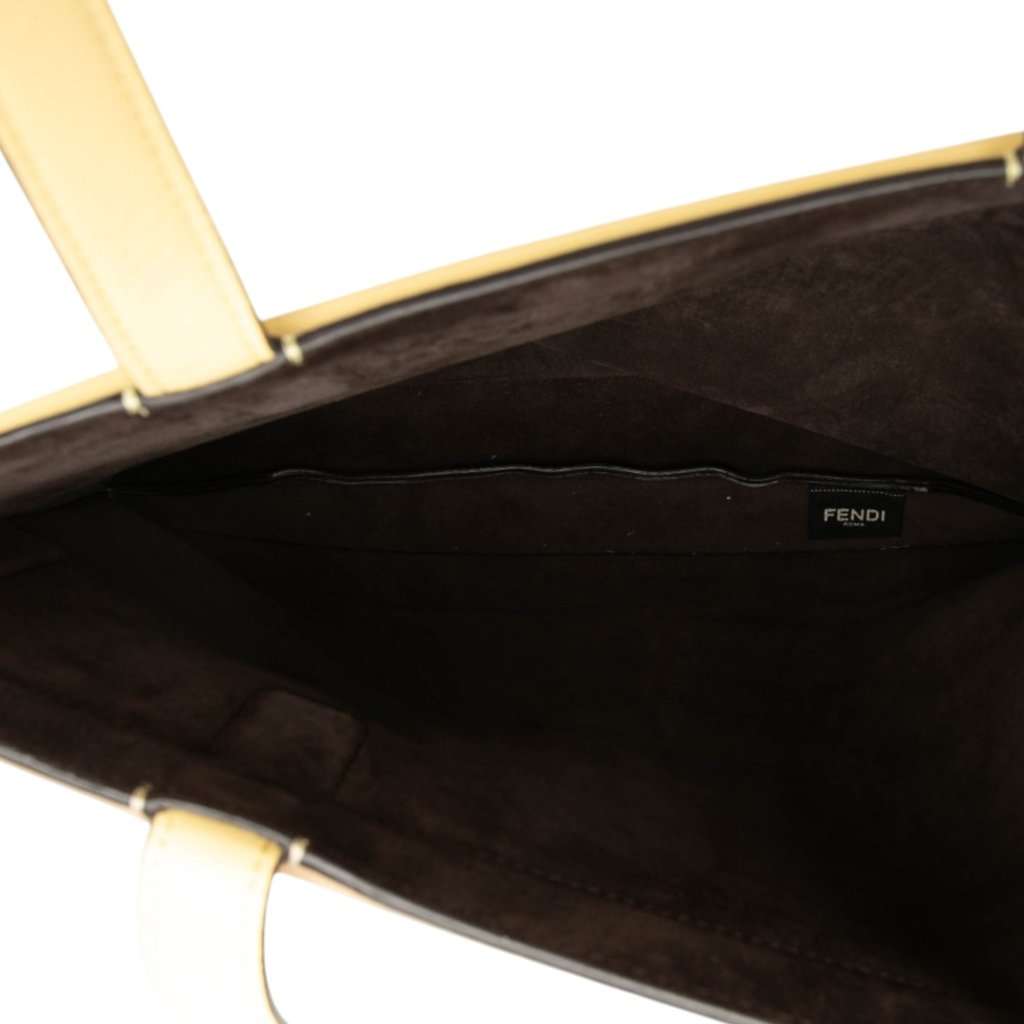 Fendi Medium Bicolor Smooth Calfskin Flip Tote Yellow Leather Very good condition - Model View
