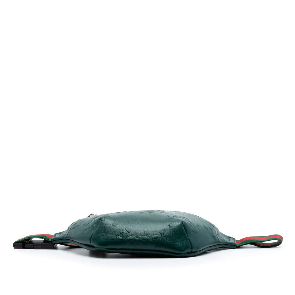 Gucci Kids Embossed Calfskin Interlocking G Web UFO Belt Bag Green Leather Very good condition - Inside View