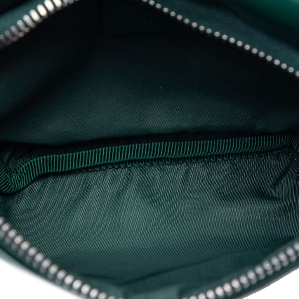 Gucci Kids Embossed Calfskin Interlocking G Web UFO Belt Bag Green Leather Very good condition - Model View