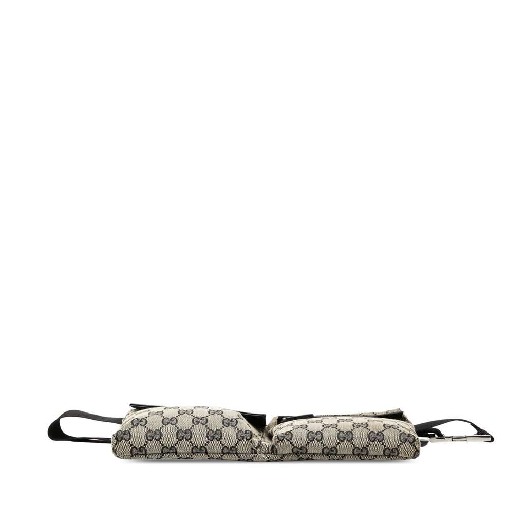 Gucci GG Canvas Double Pocket Belt Bag Beige Good - Inside View