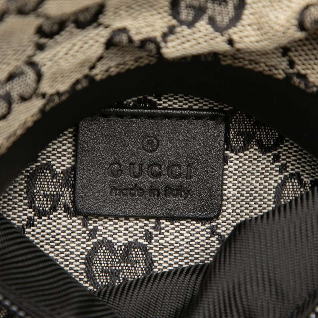 Gucci GG Canvas Double Pocket Belt Bag Beige Good - Box View