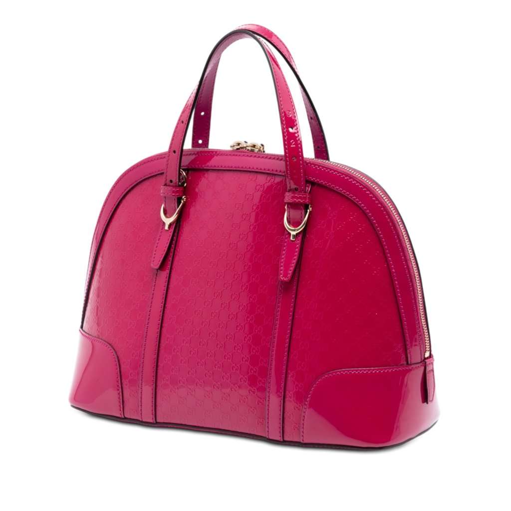 Gucci Small Microguccissima Patent Nice Dome Satchel Pink Leather Very good condition - Back View