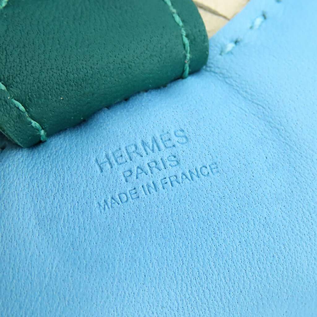Hermès Milo Lambskin Grigri Rodeo Bag Charm PM Blue Leather Very good condition - Model View