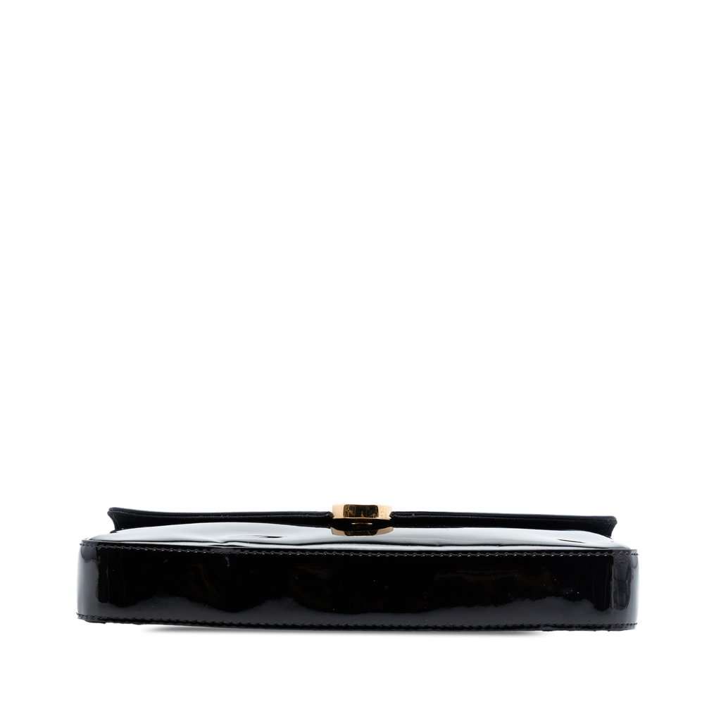 Fendi Patent F Is Fendi Envelope Wallet On Chain Black Leather Very good - Inside View