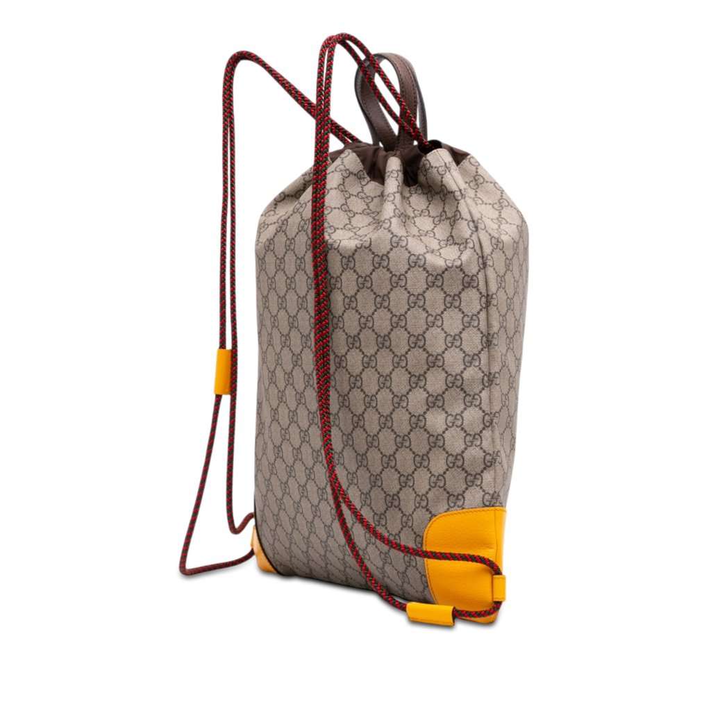 Gucci GG Supreme Animalier Backpack Beige Very good - Back View