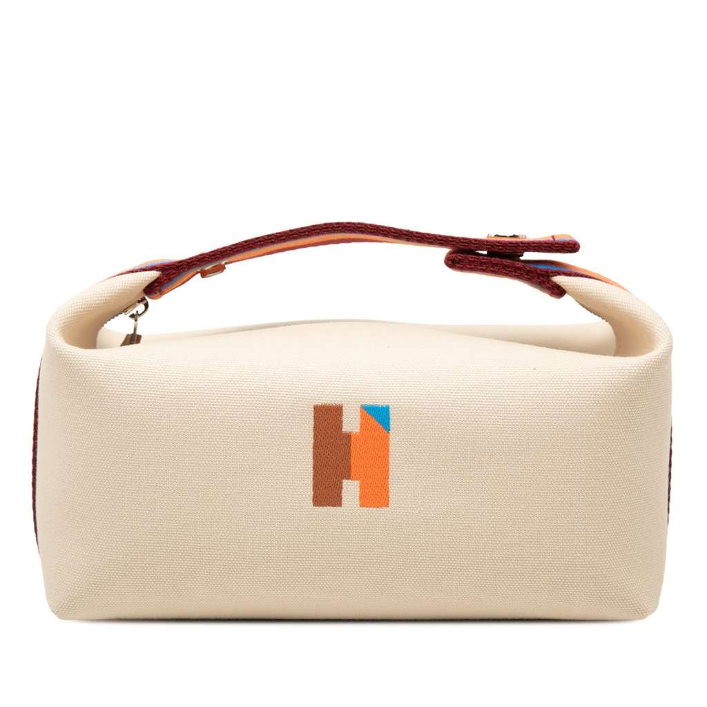Hermès Small Toile Bride A Brac H Pavillon Case Brown Very good - Front View