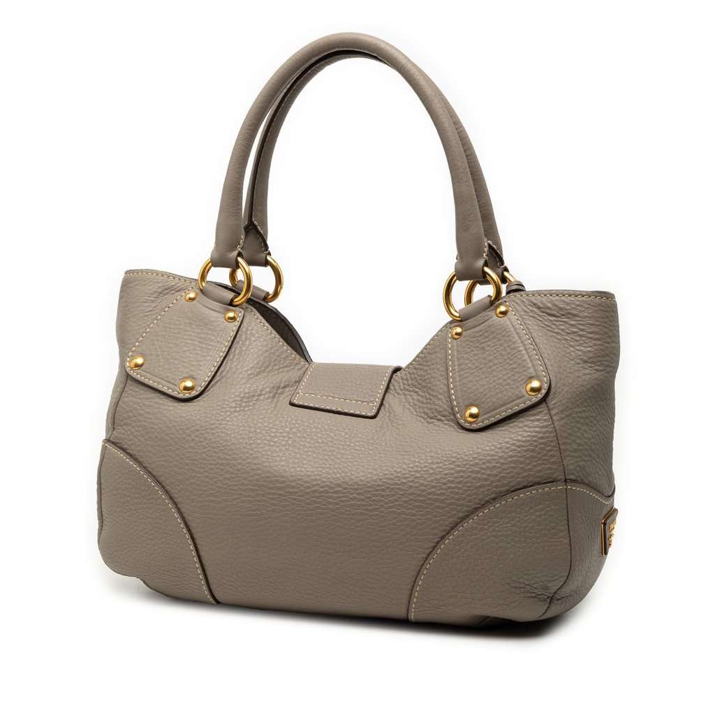 Prada Vitello Daino Shoulder Bag Brown Leather Very good - Back View