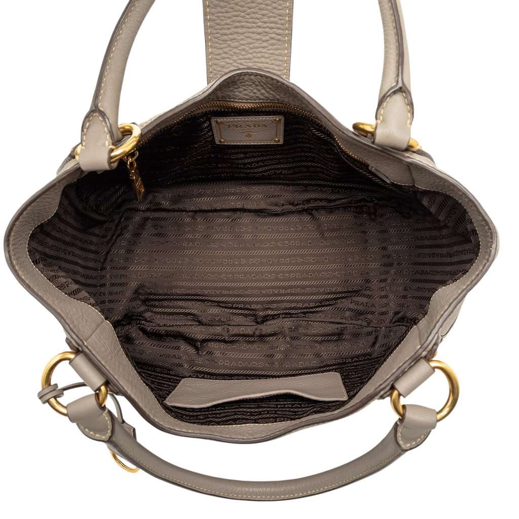 Prada Vitello Daino Shoulder Bag Brown Leather Very good - Model View