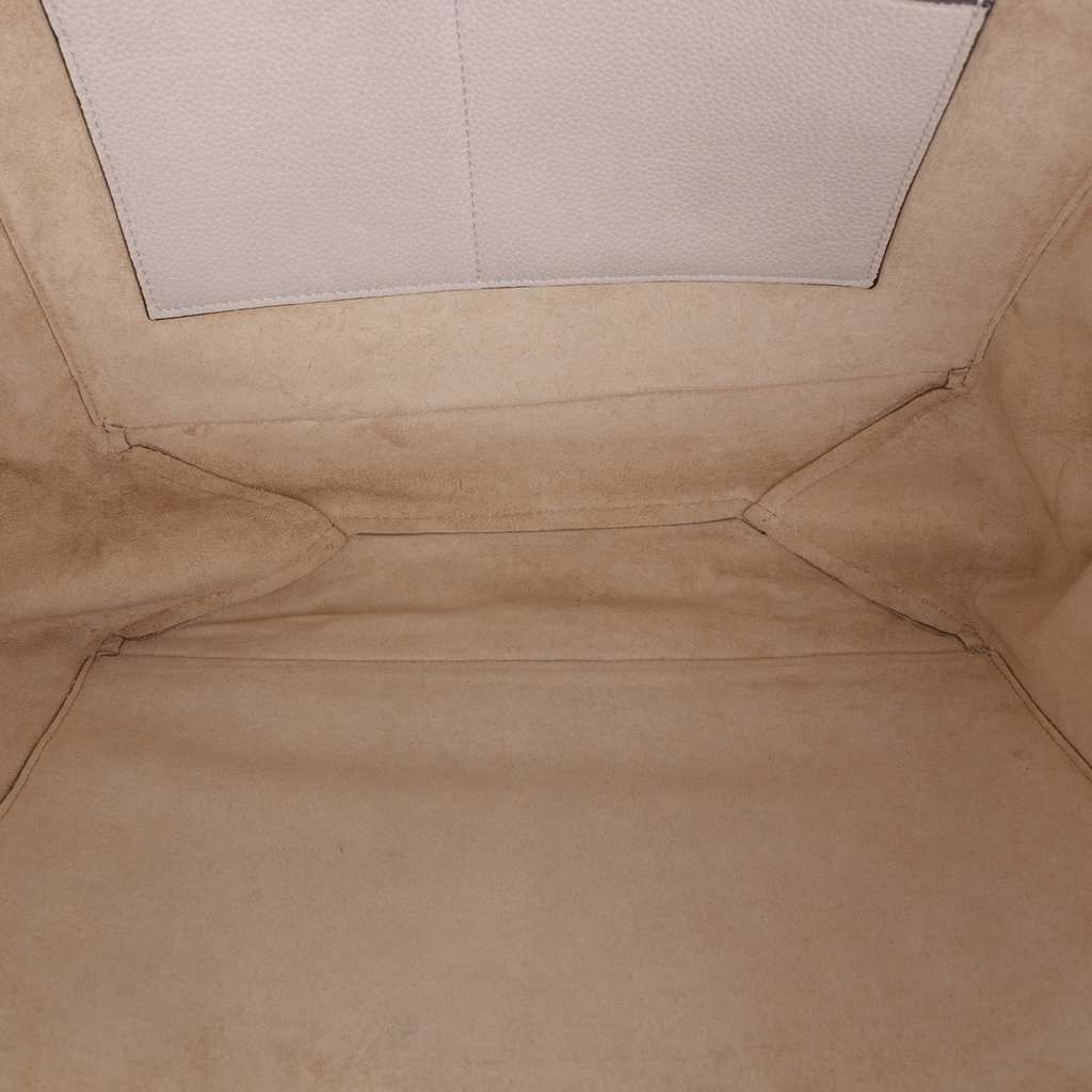 Celine Medium Grained Calfskin Trifold Tote Beige Leather Good - Model View