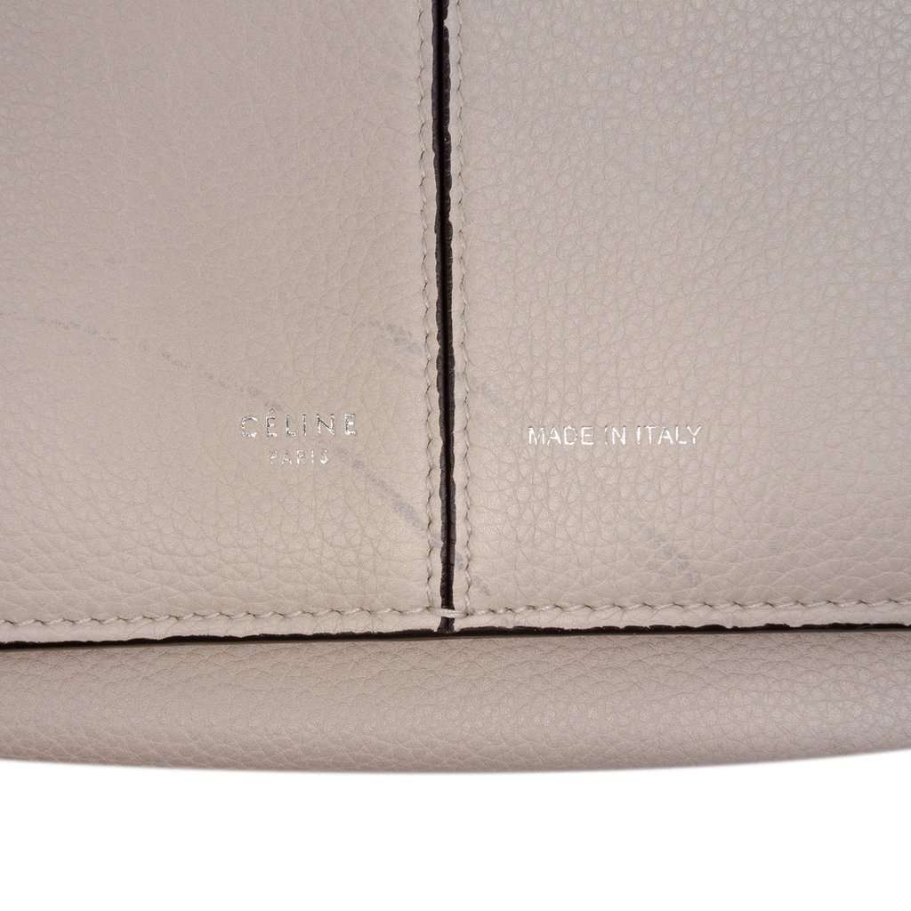 Celine Medium Grained Calfskin Trifold Tote Beige Leather Good - Box View