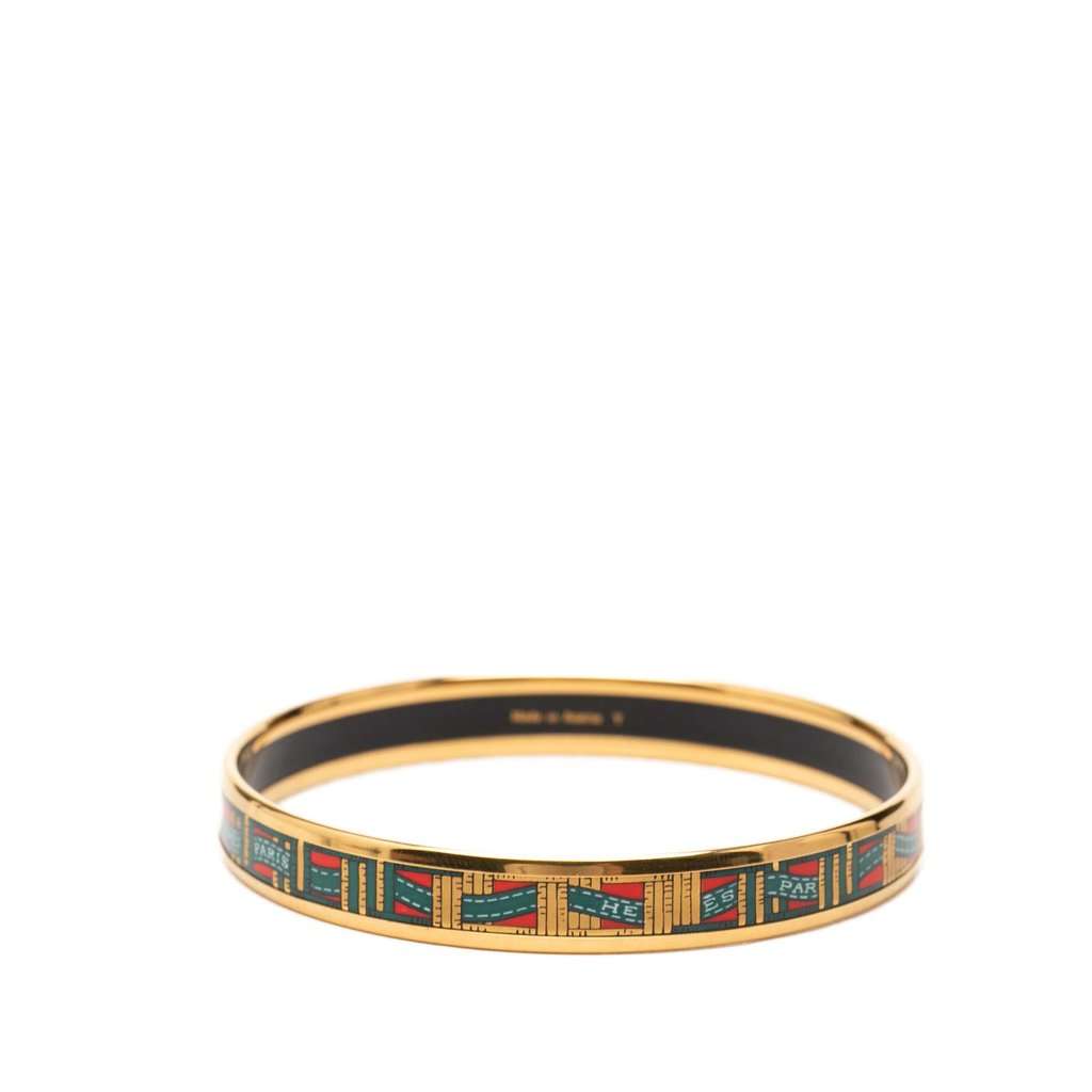 Hermès Narrow Cloisonne Enamel Bangle 62 Red Very good - Inside View